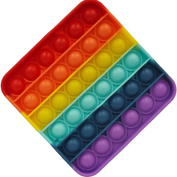 Other - New Square Rainbow Fidget Bubble Push Pop Toy